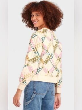 Universal Thread Quilted Sweatshirt Cottagecore Patchwork Crewneck Size M